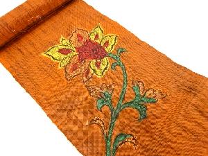 アンティーク　唐花模様織り出し名古屋帯地反物